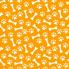 Animal seamless vector pattern of paw footprint and bone Endles N2