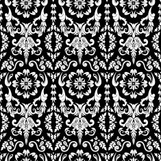 Black Seamless Damask Background