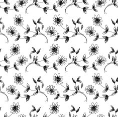Simple Scribble Daisy Pattern