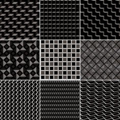 Set of Black & White Geometric Seamless Patterns