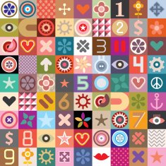 Abstract symbols collage