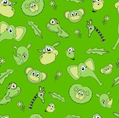 Seamless Pattern - Cartoon Jungle Animals