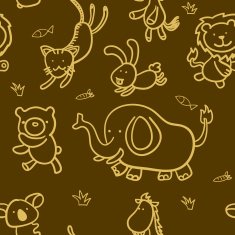 Seamless background - Cartoon animals