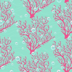 Colorful seamless pattern with corals