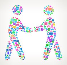 People Shaking Hands Real Estate interface icon Pattern