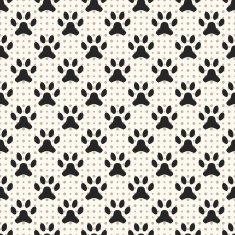 Seamless animal pattern of paw footprint and dot Endless textur N3
