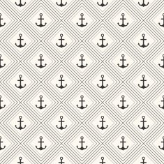 Seamless vector pattern of anchor shape and line N6