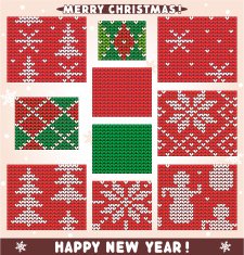 Seamless knitted patterns Christmas collection