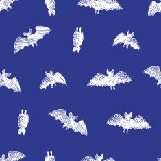 Vector halloween seamless pattern with hand drawn bats N3