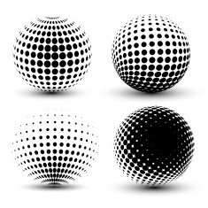 3D vector halftone spheres