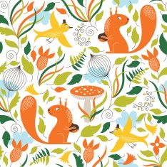 seamless pattern with the cute squirrels N2