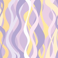 wave ribbon yellow and lilac seamless pattern