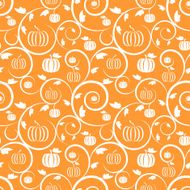 Orange seamless pattern with pumpkin