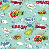 Comic black speech bubbles in pop art style seamless pattern