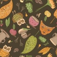 Fall Forest Vector Pattern