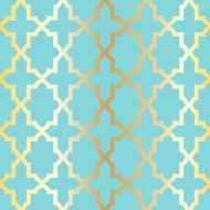 Simple abstract arabesque pattern - turquoise and golden N2