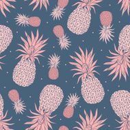 Vector Vintage pineapple seamless pattern