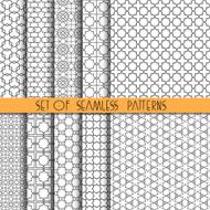 Set of ten monochrome arabic seamless patterns