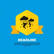 Storm bad weather sign icon Gale hurricane