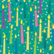 Cartoon Birthday Candles Seamless Background Pattern Green