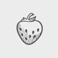 Strawberry sketch icon