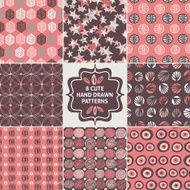 Vector seamless simple pattern set