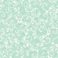Vector Sea Green Swirly Braches Seamless Pattern