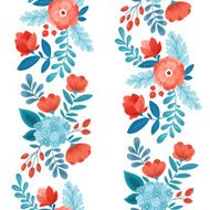 Fun Flowers seamless pattern Vector illustration