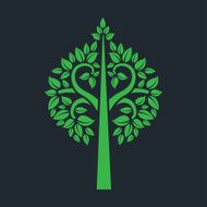 tree symbol with Thai art style isolated on dark background