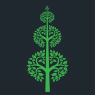 tree symbol with Thai art style isolated on dark background N2