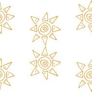 Doodle seamless pattern with sun N2