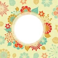 Greeting card with floral motifs