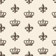 pattern of the crown and french lily