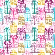 Gift seamless pattern Seamless happy birthday colorful
