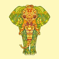 Elephant with a floral pattern