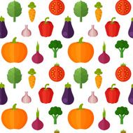 Flat vegetables seamless pattern