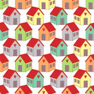 Seamless background with colorful houses