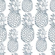 Exotic seamless pattern with silhouettes tropical fruit pineapples