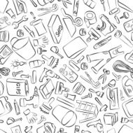 Vector House Remodel Seamless Pattern N2