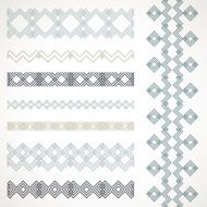 Set of seamless borders Vector ethnic ornaments N2