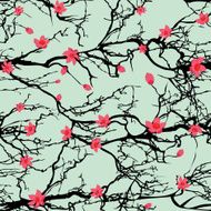 Seamless background pattern tree japanese cherry blossom