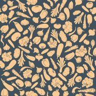 Seamless pattern with silhouette vegetables