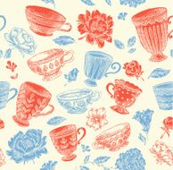 Vintage Cup Seamless Pattern N2