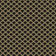 Japanese seamless vector pattern Traditional oriental wave background Black and