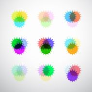 set of abstract color circle pattern for design N2