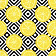 Seamless pattern with lemon slice
