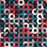 Retro Geometric Circle Pattern Square