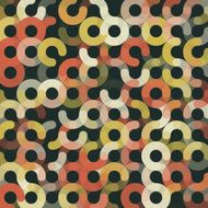 Vintage Geometric Circle Pattern Square