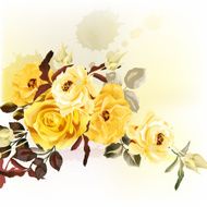 Grunge romantic design with beige roses N2
