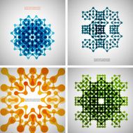 Set of colored tech patterns